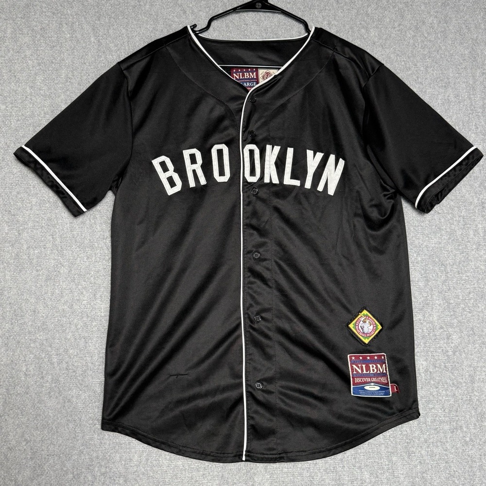Brooklyn Negro League Baseball Jersey Mens Large Black NLBM Outdoors Sports